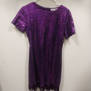 Purple Sequin Party Dress